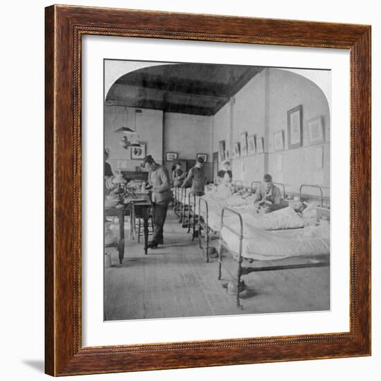 Ward in General Hospital No 10, Formerly Grey's College, Bloemfontein, South Africa, 1901-Underwood & Underwood-Framed Giclee Print