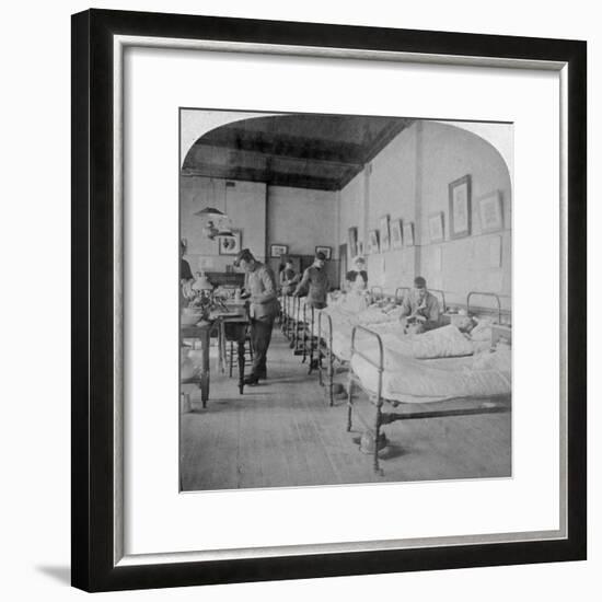 Ward in General Hospital No 10, Formerly Grey's College, Bloemfontein, South Africa, 1901-Underwood & Underwood-Framed Giclee Print