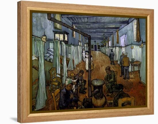 Ward in the Arles Hospital-Vincent van Gogh-Framed Premier Image Canvas