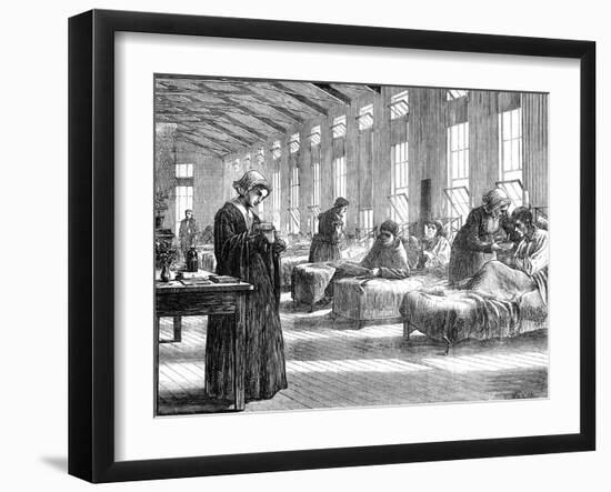 Ward in the Hampstead Smallpox Hospital, 1871-null-Framed Giclee Print