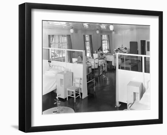 Ward One at the Montague Hospital in Mexborough, South Yorkshire, 1959-Michael Walters-Framed Photographic Print