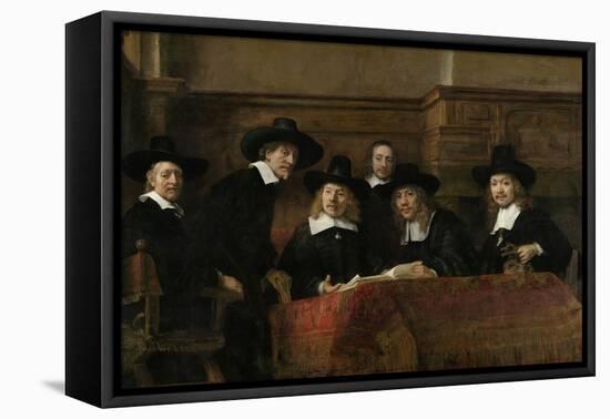 Wardens of the Amsterdam Drapers Guild-Rembrandt van Rijn-Framed Stretched Canvas