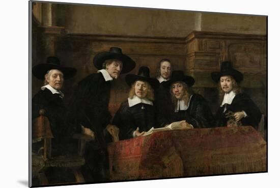 Wardens of the Amsterdam Drapers Guild-Rembrandt van Rijn-Mounted Art Print