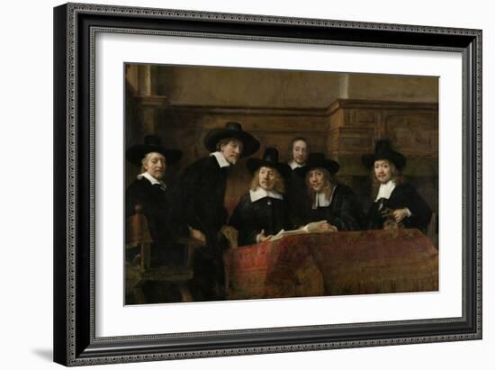 Wardens of the Amsterdam Drapers Guild-Rembrandt van Rijn-Framed Art Print