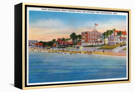 Wareham, Cape Cod, MA, Point Independence View of Beach, Hotel, Cottages-Lantern Press-Framed Stretched Canvas