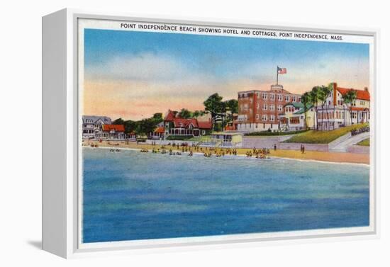 Wareham, Cape Cod, MA, Point Independence View of Beach, Hotel, Cottages-Lantern Press-Framed Stretched Canvas