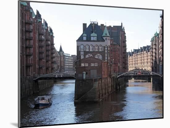 Warehouse District at Poggenmuhle, Hamburg, Germany, Europe-Hans Peter Merten-Mounted Photographic Print