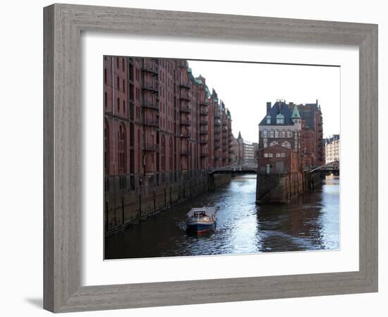 Warehouse District at Poggenmuhle, Hamburg, Germany, Europe-Hans Peter Merten-Framed Photographic Print