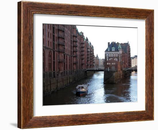 Warehouse District at Poggenmuhle, Hamburg, Germany, Europe-Hans Peter Merten-Framed Photographic Print