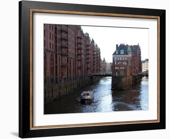 Warehouse District at Poggenmuhle, Hamburg, Germany, Europe-Hans Peter Merten-Framed Photographic Print