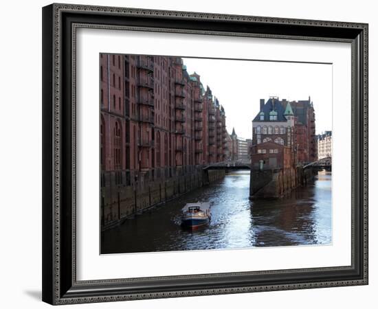 Warehouse District at Poggenmuhle, Hamburg, Germany, Europe-Hans Peter Merten-Framed Photographic Print