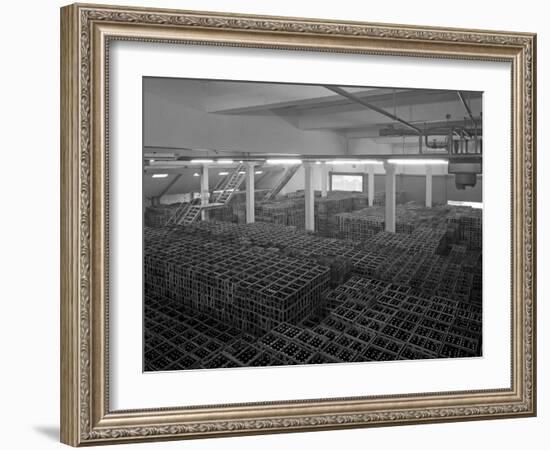 Warehouse Full of Crates of Bottles, Ward and Sons, Swinton, South Yorkshire, 1960-Michael Walters-Framed Photographic Print