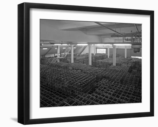 Warehouse Full of Crates of Bottles, Ward and Sons, Swinton, South Yorkshire, 1960-Michael Walters-Framed Photographic Print