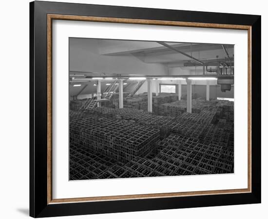 Warehouse Full of Crates of Bottles, Ward and Sons, Swinton, South Yorkshire, 1960-Michael Walters-Framed Photographic Print