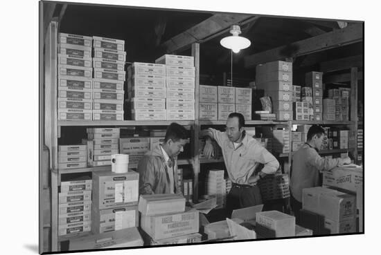 Warehouse, M. Ogi, Manager; S. Sugimoto, Manager of Co-Op; Bunkichi Hayashi-Ansel Adams-Mounted Art Print