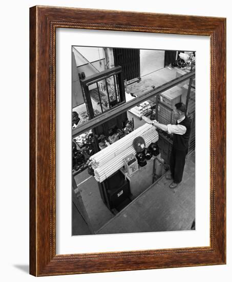 Warehouseman Loading a Fork Lift Truck in the Stores, Bestwood Colliery, Nottinghamshire, 1962-Michael Walters-Framed Photographic Print