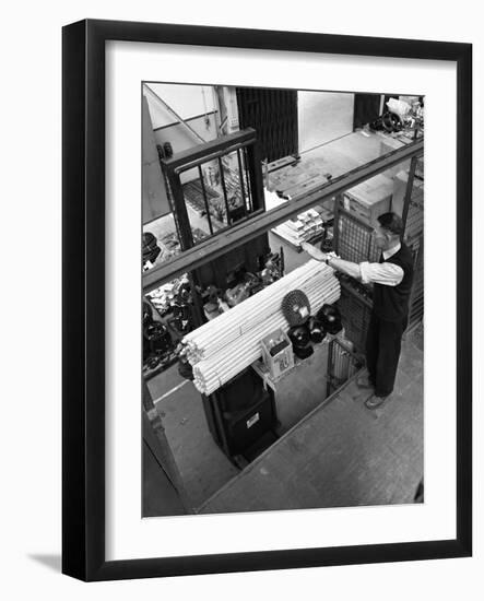 Warehouseman Loading a Fork Lift Truck in the Stores, Bestwood Colliery, Nottinghamshire, 1962-Michael Walters-Framed Photographic Print