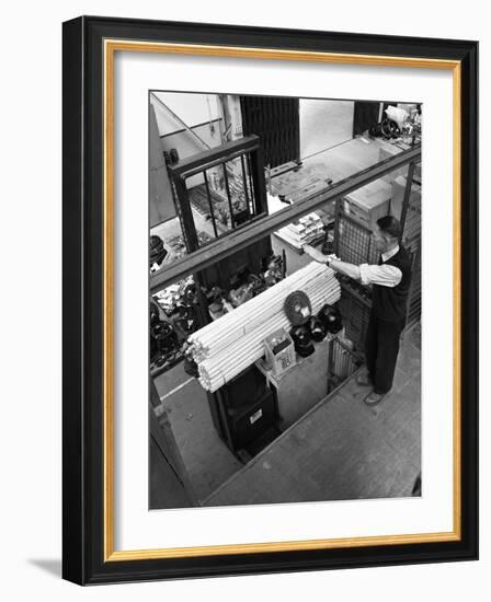 Warehouseman Loading a Fork Lift Truck in the Stores, Bestwood Colliery, Nottinghamshire, 1962-Michael Walters-Framed Photographic Print