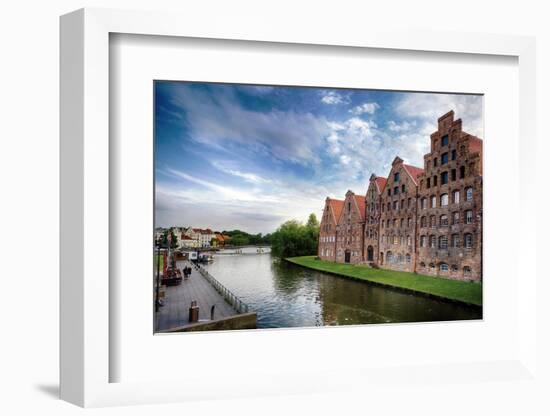 Warehouses Of Old Town Lubeck-George Oze-Framed Photographic Print