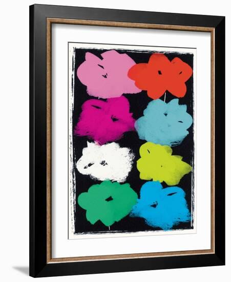 Warhole Flowers (mixed media)-Jenny Frean-Framed Giclee Print