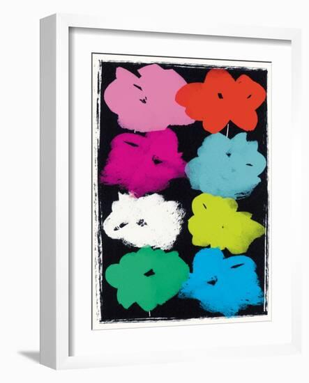 Warhole Flowers (mixed media)-Jenny Frean-Framed Giclee Print