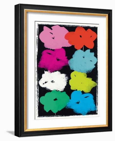 Warhole Flowers (mixed media)-Jenny Frean-Framed Giclee Print