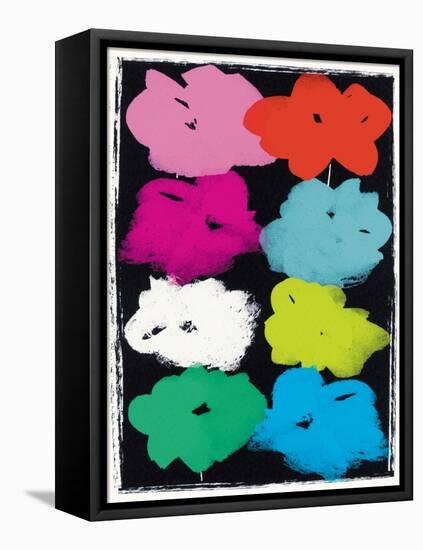 Warhole Flowers (mixed media)-Jenny Frean-Framed Premier Image Canvas