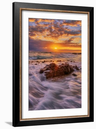 Warm East Kauai Sunrise Seascape, Hawaii Islands-Vincent James-Framed Photographic Print