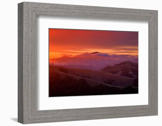 Warm Ethereal Sunrise Fog, East Bay Hills, Oakland, San Francisco-Vincent James-Framed Photographic Print