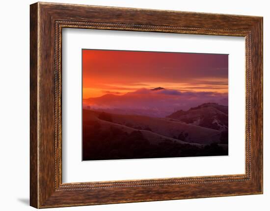 Warm Ethereal Sunrise Fog, East Bay Hills, Oakland, San Francisco-Vincent James-Framed Photographic Print