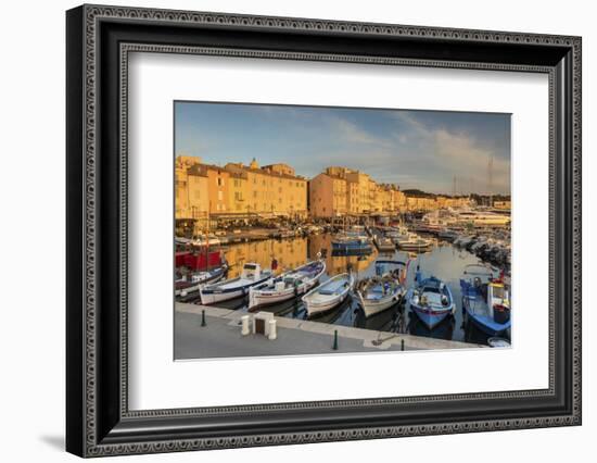 Warm Evening Sunlight Illuminating the Port of Saint Tropez, Var, Provence-Chris Hepburn-Framed Photographic Print