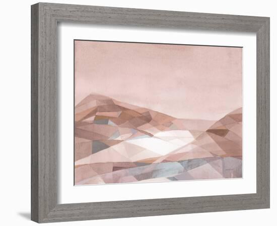 Warm Geometric Mountain v2-Danhui Nai-Framed Art Print