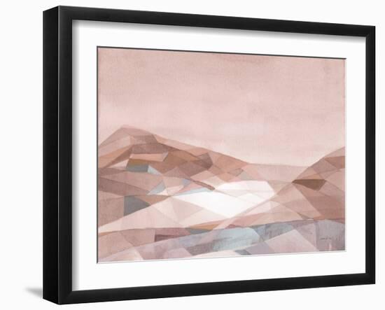 Warm Geometric Mountain v2-Danhui Nai-Framed Art Print