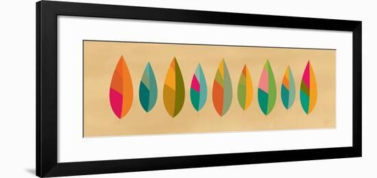 Warm Leaf Line - Pink and Red-Dominique Vari-Framed Art Print