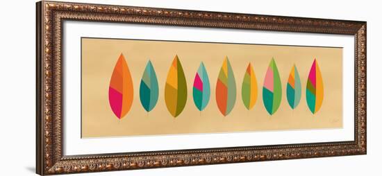 Warm Leaf Line - Pink and Red-Dominique Vari-Framed Art Print