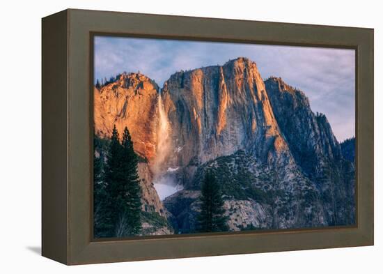 Warm Light and Chilly Yosemite Falls, Yosemite Valley-null-Framed Premier Image Canvas
