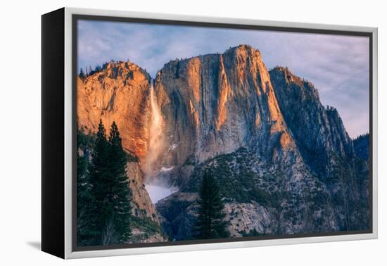 Warm Light and Chilly Yosemite Falls, Yosemite Valley-null-Framed Premier Image Canvas