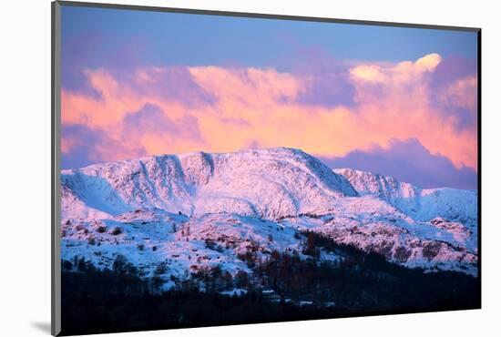 Warm light on Wetherlam at dawn in the Lake District, UK-Ashley Cooper-Mounted Photographic Print