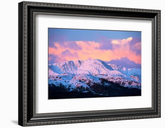 Warm light on Wetherlam at dawn in the Lake District, UK-Ashley Cooper-Framed Photographic Print