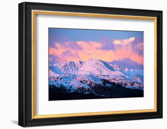 Warm light on Wetherlam at dawn in the Lake District, UK-Ashley Cooper-Framed Photographic Print