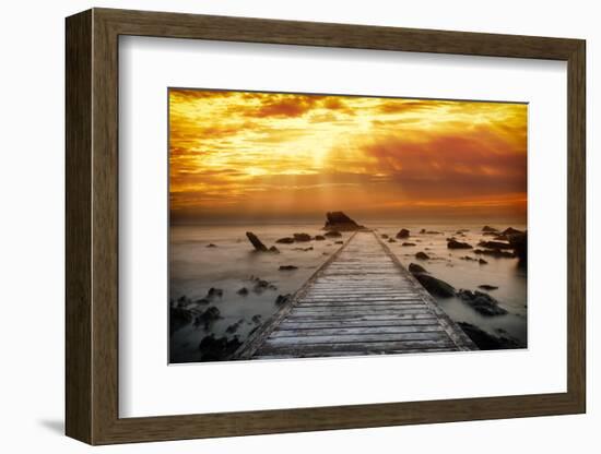 Warm pier at sunset-Marco Carmassi-Framed Photographic Print