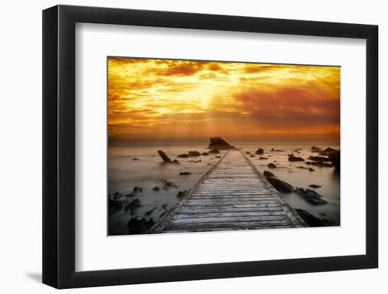 Warm pier at sunset-Marco Carmassi-Framed Photographic Print