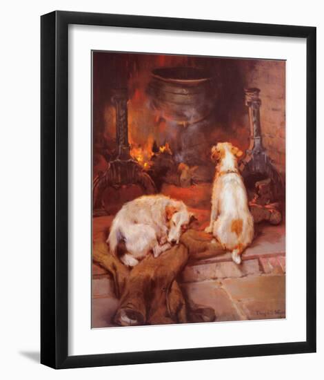 Warming by the Hearth-Philip Eustace Stretton-Framed Art Print