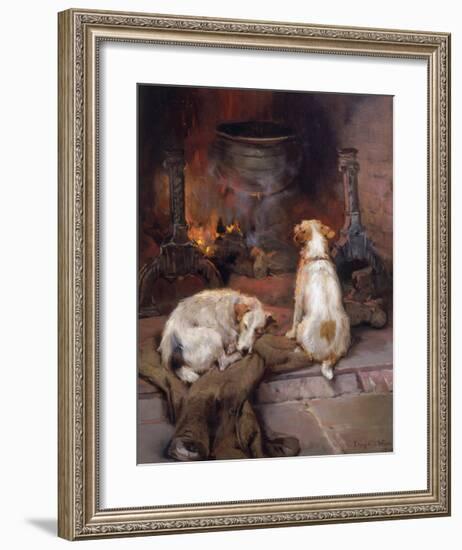 Warming by the Hearth-Philip Eustace Stretton-Framed Premium Giclee Print