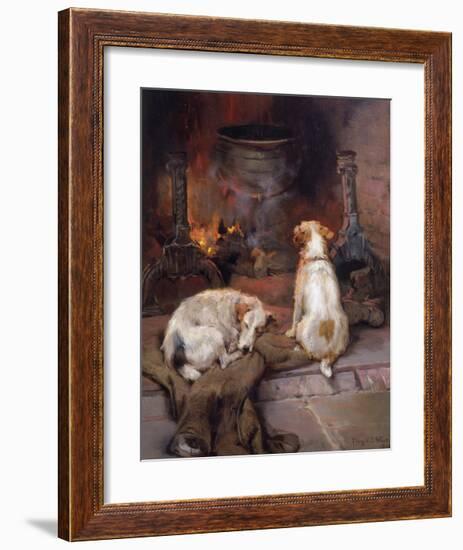 Warming by the Hearth-Philip Eustace Stretton-Framed Premium Giclee Print