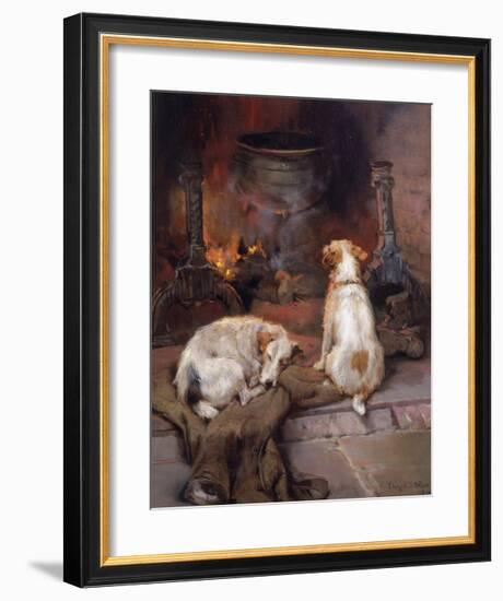 Warming by the Hearth-Philip Eustace Stretton-Framed Premium Giclee Print