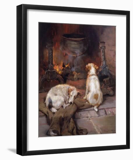 Warming by the Hearth-Philip Eustace Stretton-Framed Premium Giclee Print