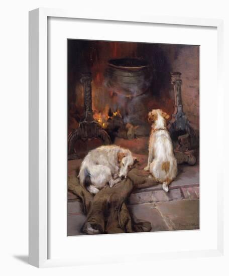 Warming by the Hearth-Philip Eustace Stretton-Framed Premium Giclee Print