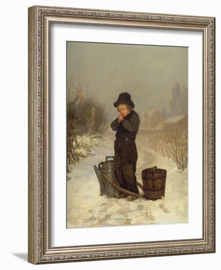 Warming His Hands, 1867-Henry Bacon-Framed Giclee Print