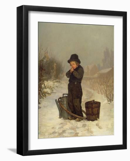 Warming His Hands, 1867-Henry Bacon-Framed Giclee Print